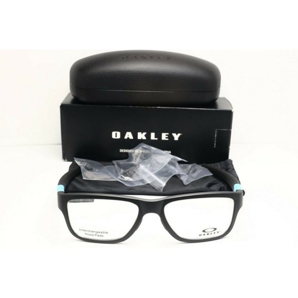 New Oakley Marshal MNP OX8091-0455 Black Rectangle Eyeglasses Clear Lenses 55mm - Picture 2 of 6